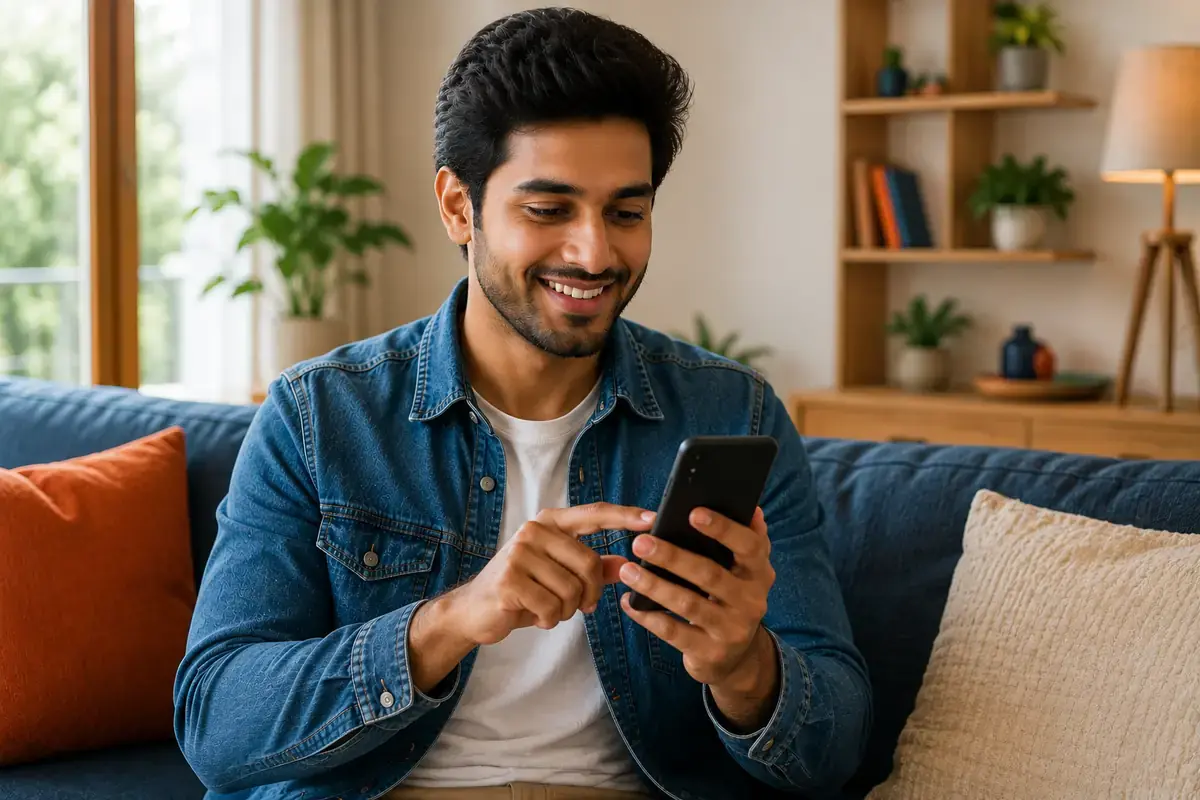 Customer completing a fast digital loan application on a phone