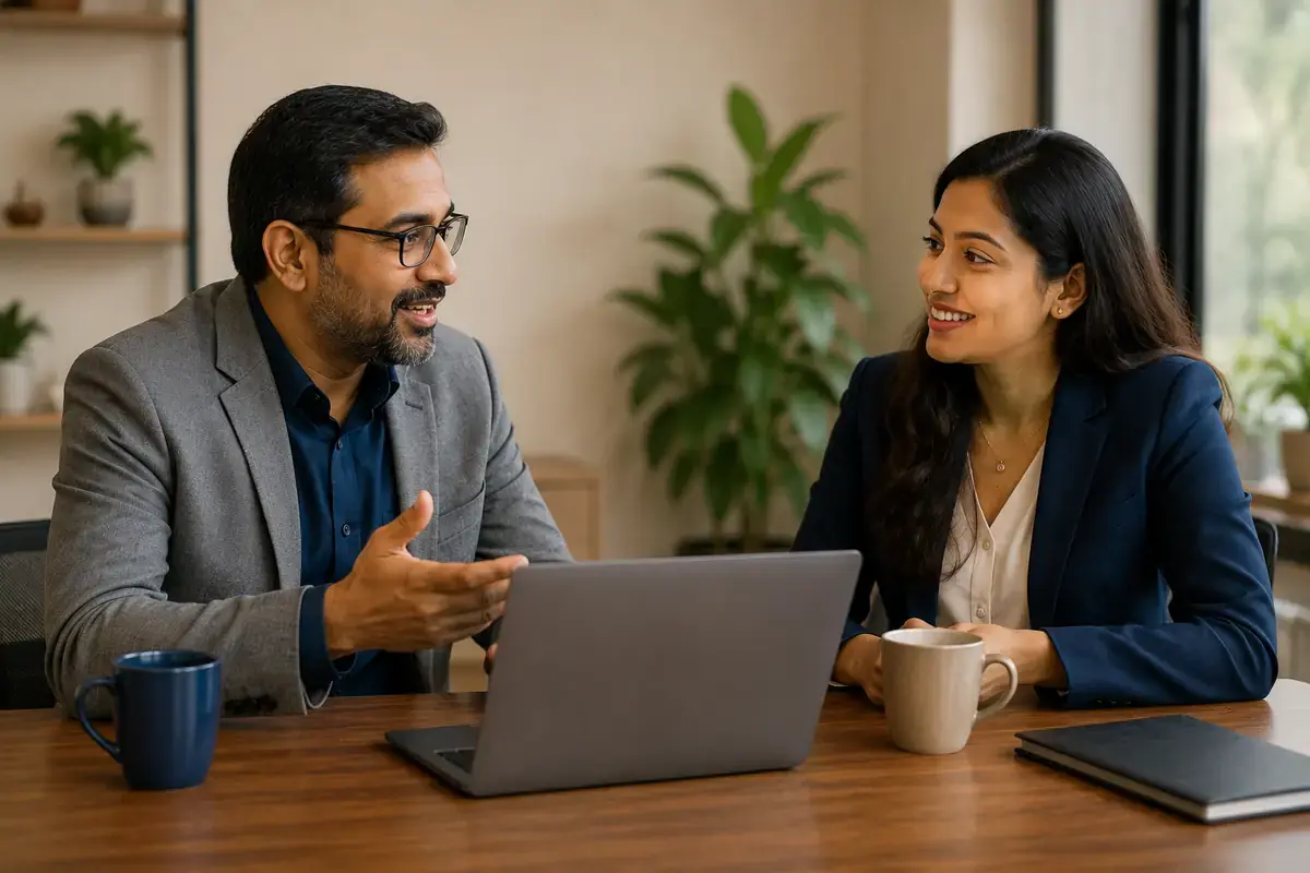 Betterloanz advisor discussing loan options with a customer